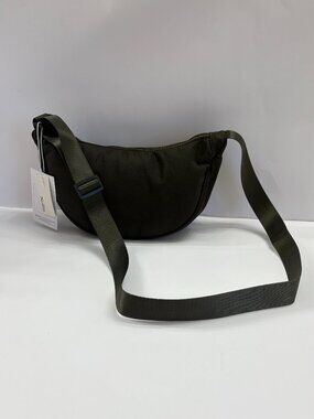 Crescent Half-moon Nylon Crossbody Bag / Purse - Deep Olive Green -NWT